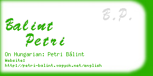 balint petri business card