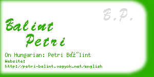 balint petri business card